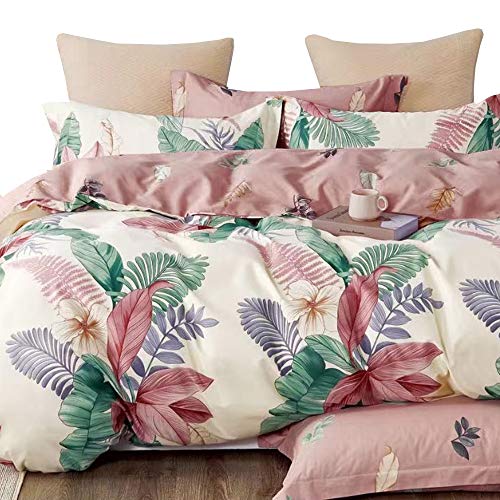  King Duvet Cover Set, 3pc Cotton Duvet Cover King Size 620 Thread Count, Soft King Cotton Duvet Cover, Colourful King Duvet Cover, Tropical Duvet Cover King Size, Wild Bloom