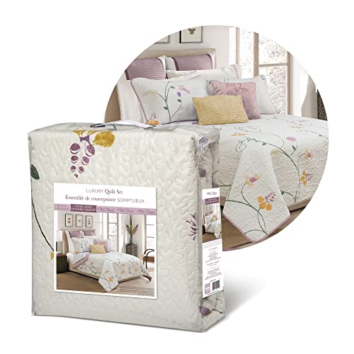  Safdie & Co. 60113.3DQ.15 Serenade Collection Quilt 3PC Set Full/Double Queen, Multicolor