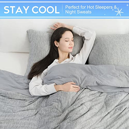  Cooling Comforter King Size,Cooling Blanket With Q-Max > 0.45 Arc-Chill Cooling Fiber, Cool Sleeping Summer Blanket For Night Sweats Hot Sleeper (90" X 108", Grey)
