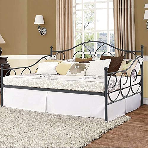  Pleated Daybed Skirts Twin Size Split Corners For Day Beds Three Side Coverage, Easy Fit, Made With Brushed Microfiber (Twin -14,White)