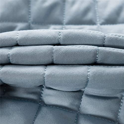  Elegant Diamond Stitched Bedspread Set, Coverlet Set, Blanket Set (King(104"x96"), Dusty Blue)