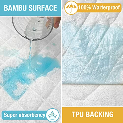  Ssinet Mattress Pad Cover For Halo Bassinest/Ingenuity Bassinet/4moms Bassinet Mattress, Waterproof Bamboo Terry Bassinet Mattress Protector With Elastic Bed Skirt, 30"×18" White
