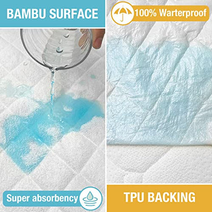  Ssinet Mattress Pad Cover For Halo Bassinest/Ingenuity Bassinet/4moms Bassinet Mattress, Waterproof Bamboo Terry Bassinet Mattress Protector With Elastic Bed Skirt, 30"×18" White