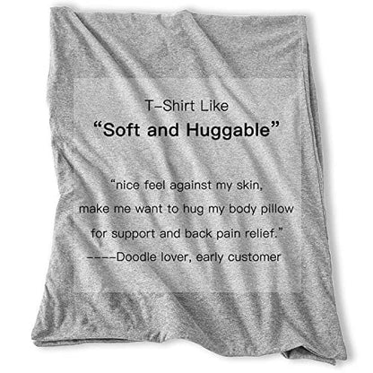  Body Pillow Cover Case 20x54 Inch, Soft Cotton Long Pillowcase With Zipper, Jersey, 20x54 Inch, Light Grey