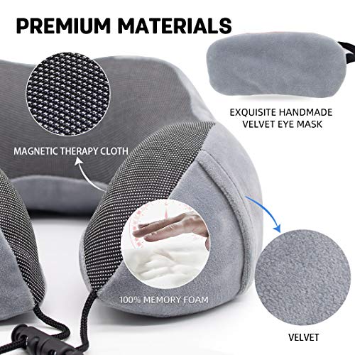  Wo Yuan Travel Pillow-100% Pure Memory Foam Neck Pillow,Comfortable&Breathable Cover,Airplane Travel Kit With,Soft Headrest For Sleeping Rest,Car&Home Use,Built-in Storage Function