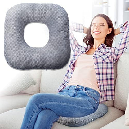  Vinban Stuffed Donut Pillow Seat Cushion | For Tailbone And Coccyx Pain, Hemorrhoids, Bed Sores, Pregnancy, Prostate, Surgery Recovery, Sitting Pressure Relief, For Home, Office And Car (Dark Blue)