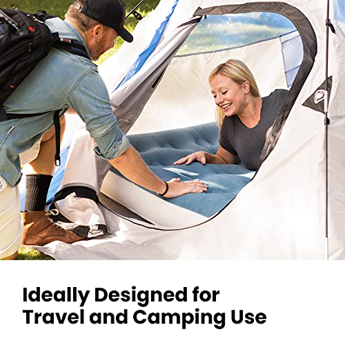  Twin Camping Air Mattress Bed, Single High Inflatable Airbed For Guests, Elevated Blow Up Mattresses With Handheld Rechargeable Pump, Portable And Foldable Bed For Home & Travel