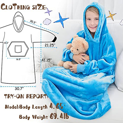  Oversized Wearable Blanket Sweatshirt For Women Men,Warm Cozy Fleece Sherpa Hooded Blanket With Deep Pockets For Adult Kids