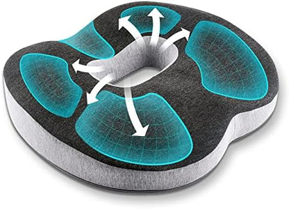  SPEEDWOW Hemorrhoid Donut Pillow, Ergonomic Design Hemorrhoid Cushion, Coccyx, Sciatica, Postpartum Pain Relief Memory Foam Cushion. (Grey)