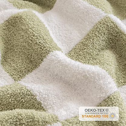  Ltra-Soft Checkered Blanket Microfiber Sage Green Checkerboard Blanket Reversible, Plaid Cozy Fuzzy Chessboard Throw Blanket Plush For Bed Couch Sofa (Sage Green, 51"x63")