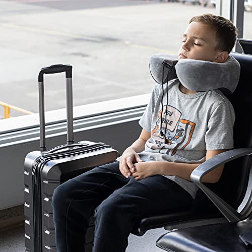 GENERIC MilZZZ Travel Neck Pillow-Comfortable And Lightweight 100% Memory Foam Travel Pillow-Airplane, Car And Home/Office Pillow-Machine Washable Cover-Includes Earplugs, Eye Mask And Travel Bag