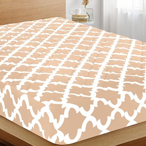  Quilted Fitted Mattress Pad (Queen) - Elastic Fitted Mattress Protector - Mattress Cover Stretches Up To 16 Inches Deep - Machine Washable Mattress Topper