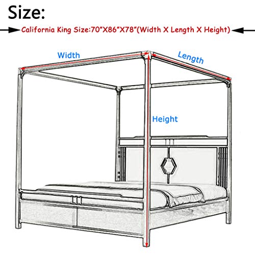  Obokidly Elegant 4 Corners Post Mosquito Canopy Net For Bed Canopy Luxury Netting Bedroom Decoration For Girls Men Women Adults & Boys For Twin/Full/Queen/King/Cal King (California King, Black)