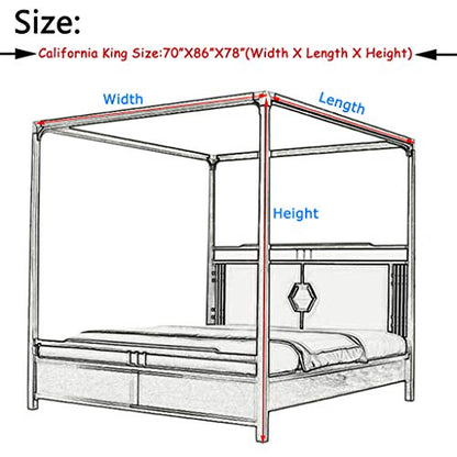  Obokidly Elegant 4 Corners Post Mosquito Canopy Net For Bed Canopy Luxury Netting Bedroom Decoration For Girls Men Women Adults & Boys For Twin/Full/Queen/King/Cal King (California King, Black)