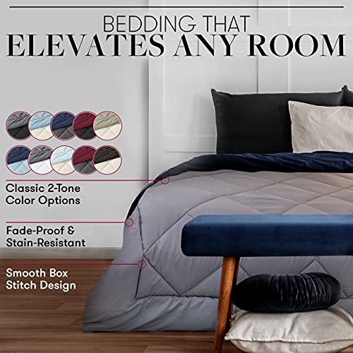  Hotel Collection Goose Down Alternative Reversible Comforter - All Season - Premium Quality Luxury Comforter - Full/Queen - Sage/Ivory