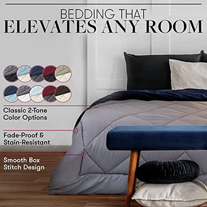  Hotel Collection Goose Down Alternative Reversible Comforter - All Season - Premium Quality Luxury Comforter - Full/Queen - Sage/Ivory