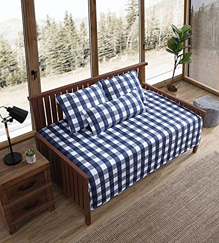 Eddie Bauer Home | Lakehouse Collection | Quilt Set - 100% Cotton, Reversible, Medium Weight Bedding With Matching Shams, Daybed, Blue