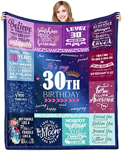  70th Birthday Gifts For Women Blanket 60x50in, 70th Birthday Gifts For Her, 70th Birthday Decorations For Women, 70 Year Old Birthday Gifts For Women Sister Wife Mom Grandma Soft Warm Throw Blanket