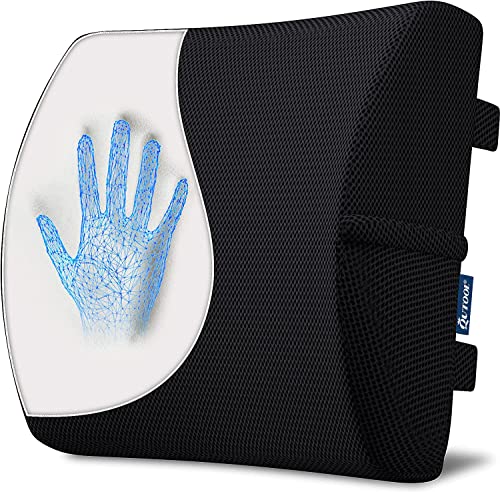  Lumbar Support Pillow For Office Chair Memory Foam Chair Back Cushion For Car, Gaming Chair, Recliner Improve Posture Large Ergonomic Back Pillow For Lower Back Pain Relief Double Adjustable Straps