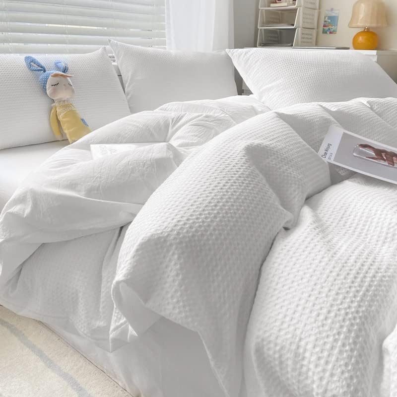  Nanko Seersucker King Comforter Set Black 3 PC All Season Reversible Down Alternative Quilted Duvet Insert, Microfiber Filling, Luxury Hotel Quality Bedding Sets In A Bag, Size 90 X 104 Inch