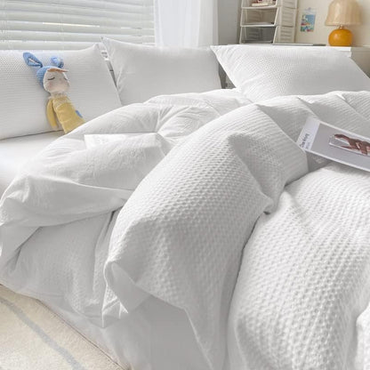  Nanko Seersucker King Comforter Set Black 3 PC All Season Reversible Down Alternative Quilted Duvet Insert, Microfiber Filling, Luxury Hotel Quality Bedding Sets In A Bag, Size 90 X 104 Inch