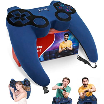  SAHEYER Memory Foam Gaming Pillow, 2 In 1 Plush Side Sleeper Neck Pillow For Elbow Pain Relief, Video Game Controller Pillow For Teen Boyfriend Gamer/Sofa Couch/Computer Chair/Play Station/Bed/Reading