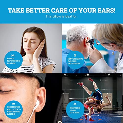  Easy Sleep Ear Pillow, No-Pain Foam Pillow For Sore Ears, Soft Support Ear Pillows For Side Sleepers