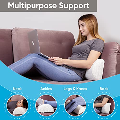  5 STARS UNITED Knee Pillow For Side Sleepers And Half Moon Bolster Semi-Roll Pillow And Donut Pillow Hemorrhoid Tailbone Cushion, Bundle