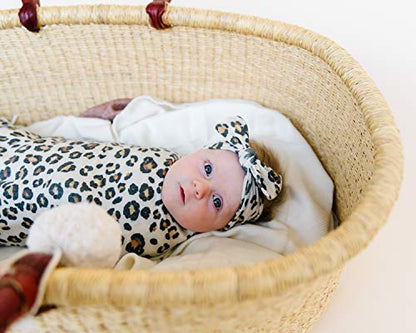  Large Premium Knit Baby Swaddle Receiving Blanket"Zara" By Copper Pearl