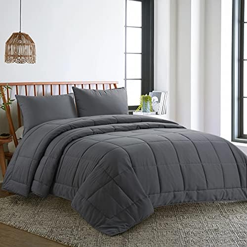  HOMBYS Ultra Soft Lightweight Viscose From Bamboo-Filled White Oversized King Comforter 120x120, Quilted Summer Down Alternative Comforter Duvet Insert, 8 Corner Ties