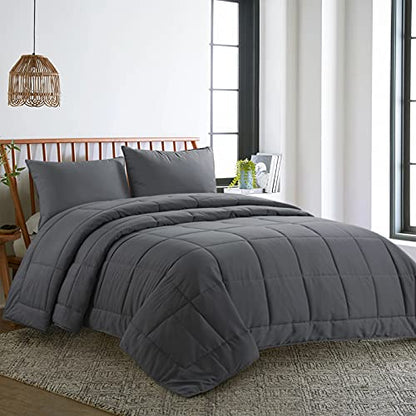  HOMBYS Ultra Soft Lightweight Viscose From Bamboo-Filled White Oversized King Comforter 120x120, Quilted Summer Down Alternative Comforter Duvet Insert, 8 Corner Ties