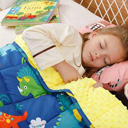  Uttermara Weighted Blanket 3 Lbs For Kids, Ultra Cozy Minky Fleece And Cotton Sided With Cartoon Patterns, Reversible Heavy Blanket Great For Calming And Sleeping, 36x48 Inches, Blue Car World