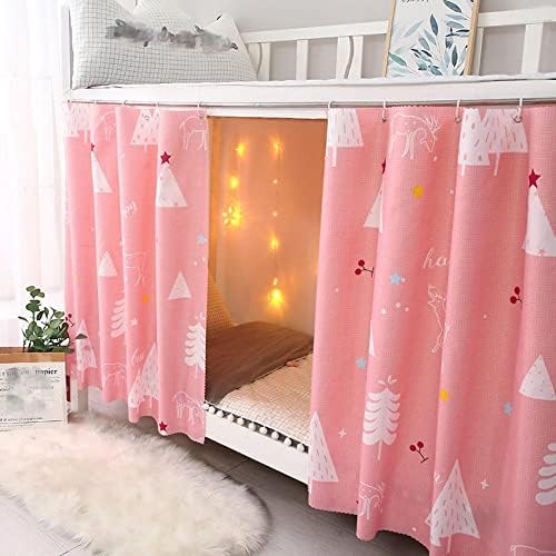  Bunk Bed Drapes For Bottom 2 Pcs/Set Lightproof Bed Canopies Curtain In Student Dormitory Bedroom Cute Lighttight Cloth (Cat&Star,3.8ft H)