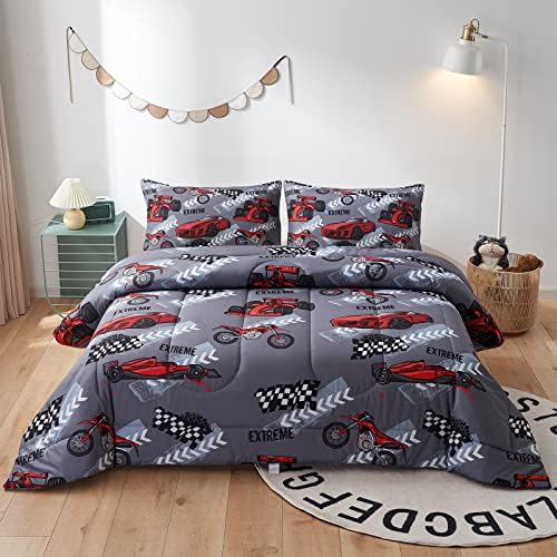  Beeweed 2 Piece Kid Comforter Set Twin Size, Space Rocket Bedding Set For Teen Boys Girls