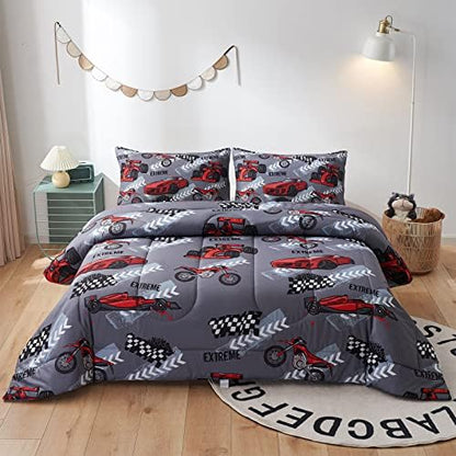  Beeweed 2 Piece Kid Comforter Set Twin Size, Space Rocket Bedding Set For Teen Boys Girls