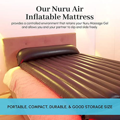  Inflatable Massage Air Mattress | Black Durable PVC Waterproof | 88in X 48in X6in (223 X 122 X 15cm)