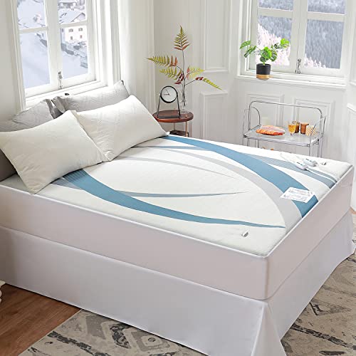 Otcozy Heated Mattress Pad Queen Size Dual Control - Electric Mattress Pad Fit Up To 15‘’with 4 Heat Seatings & 10 Hour Auto Off ETL Certified Machine Washable