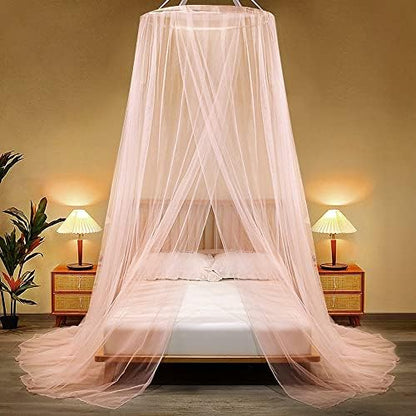  Mosquito Net Bed Canopy, Hanging Drapes Curtain Netting Over Bed Bedroom Decor For Single, Twin Full & Queen King Size Beds & Baby Crib ( White )