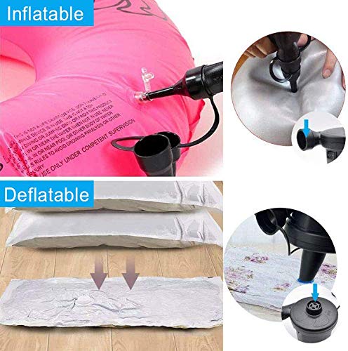  Lectric Air Pump For Inflatables, Portable Quick Air Pump For Air Mattress, 110V AC/12V DC, Inflator/Deflator Pumps For Outdoor Camping, Inflatable Cushions, Air Beds, Boats, Swimming Ring 50W