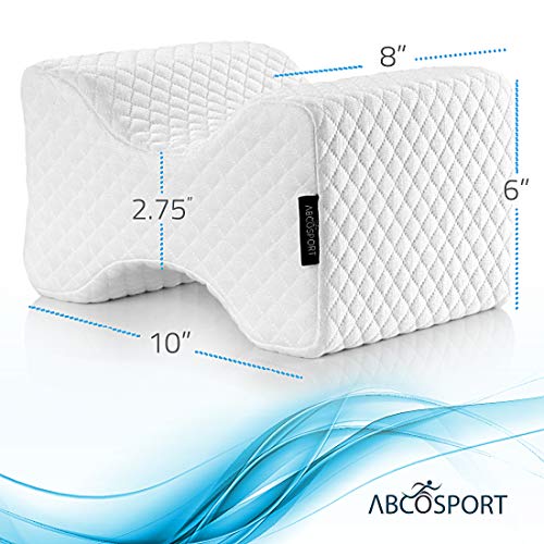  Abco Tech Memory Foam Knee Pillow | Leg Wedge Pillow For Back Pain, Side Sleeper Pillow, Pregnancy, Spine Alignment, And Pain Relief | Breathable And Comfortable Contour Pillow With Washable Cover