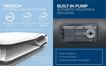  Durable Inflatable Air Mattress With Built-in Pump, Pillow And USB Charger