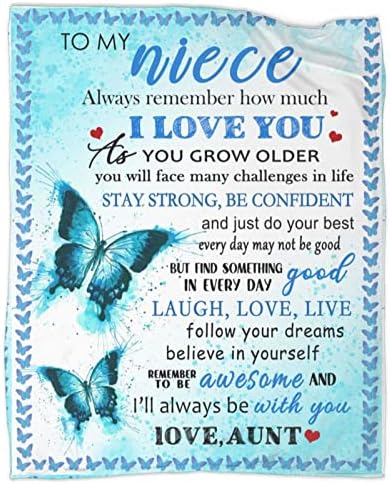  To My Niece From Aunt Throw Blanket Birthday Gifts Ultra-Soft Micro Fleece Blankets For Bed Couch Travel Beach 50"x60"