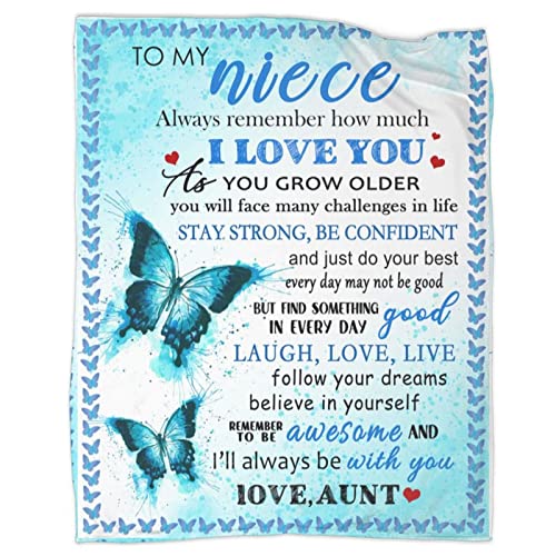  To My Niece From Aunt Throw Blanket Birthday Gifts Ultra-Soft Micro Fleece Blankets For Bed Couch Travel Beach 50"x60"