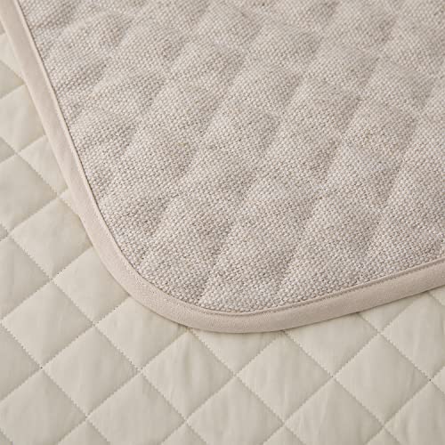  Paseo Road By HiEnd Accents | Fairfield Linen 4 Piece Coverlet Set, Super Queen Size, Herringbone Diamond Quilted Luxury Bedding Set, Traditional Rustic Style, 1 Coverlet, 1 Bedskirt, 2 Pillowcases