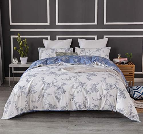  King Size Hotel Collections Super Soft Egyptian Cotton 3 Piece Modern Bedding Medallion Damask Duvet Cover Set-1000-Thread-Count Bedding Set 1 Duvet Cover And 2 Pillow Shams