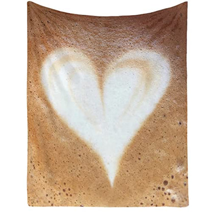  Coffee Blanket Fleece Lightweight Throws Gift For Birthday Christmas Soft Flannel Blankets For All Season Bed Sofa King-90"x120"