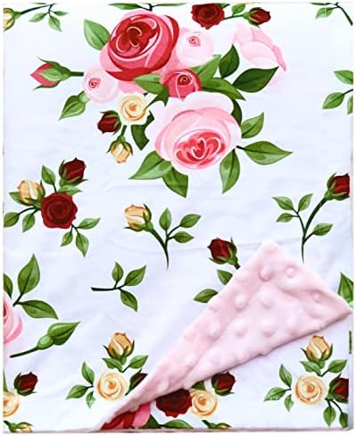  Soft Plush Deer Minky Baby Blanket For Boys Girls Unisex With Print Animal Pattern Double Layer Dotted Backing Bed Throws For Baby Crib Receiving For Newborns 30x40 Inches