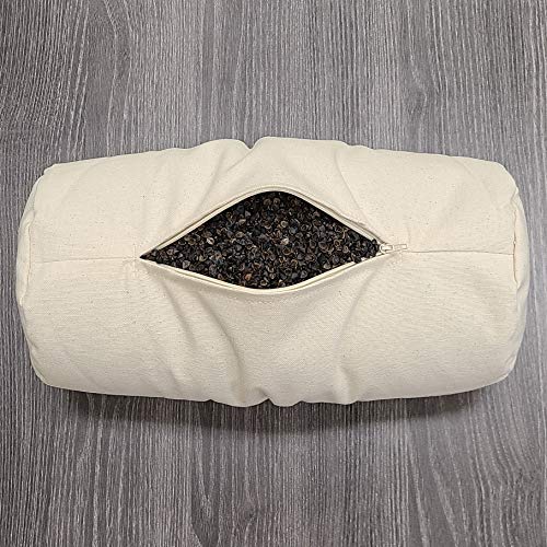  Waterglider International Buckwheat Pillow, Buckwheat Sleep Pillow, Buckwheat Husk Pillow, Cervical Pillow Roll, Cervical Neck Sleep Roll, Buckwheat Neck Pillow, Best Buckwheat Pillow (Natural White)