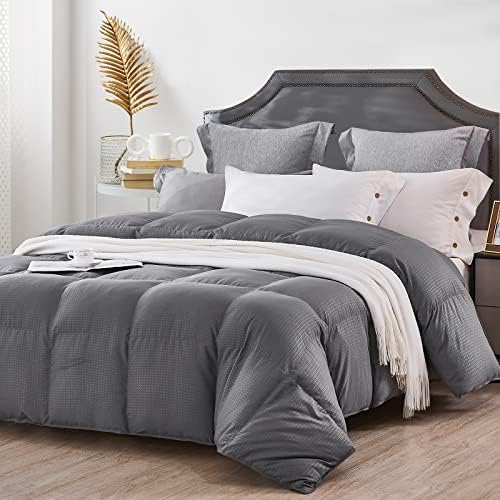  King Bedding Comforter Duvet Insert - All Season Cooling Down Alternative - Ultra Soft Quilted Comforters With Corner Tabs- Hotel Collection Machine Washable（Solid White, King）