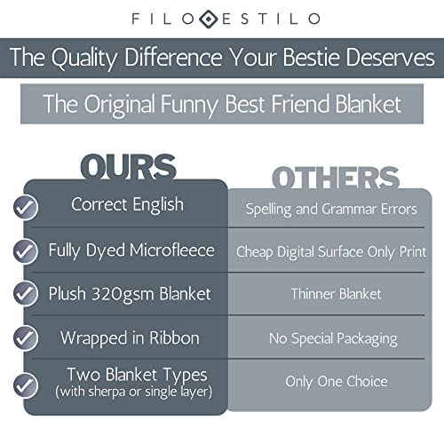  Unny Best Friend Birthday Gifts For Women, Best Friend Blanket, Unique Friendship Fun Gag Quotes For Bestie, BFF, Long Distance 60x50 Inches (Grey, Fleece)